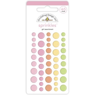 Doodlebug Baby Girl Enamel Dots - Assortment Sprinkles